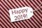 Label On Red Wrapping Paper, Text Happy 2019