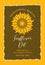 Label for refined sunflower oil with inscription