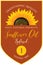 Label for refined sunflower oil with inscription