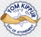 Label with a Shofar Horn Inside for Jewish Yom Kippur, Vector Illustration
