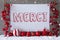 Label, Snowflakes, Christmas Balls, Merci Means Thank You