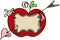 Label sticker of love red apple of cupid