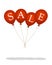 label text sale  which is attached to the balloon that flies