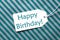 Label On Turquoise Wrapping Paper, Text Happy Birthday