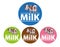 Labeling or packaging milk brand