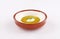 Labneh bowl on white background