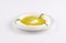 Labneh dish with olive oil with cucumber