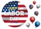 Labor day banner template decor with American flag balloons design.American labor day wallpaper