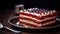 Labor day cake pie in the form of the American flag. Independence Day, Memorial Day patriotic desserts in American flag colors