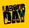 Labor Day emblem of grunge style. International Workers` Day log