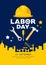 Labor day Engineer cap with wrench, hammer vector and building construction