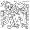 Labor Day Garbage Man Collecting Bin Coloring Page