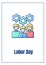 Labor day greeting card with color icon element