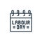 labor day icon vector from labour day concept. Thin line illustration of labor day editable stroke. labor day linear sign for use