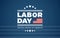 Labor Day logo background USA - blue background w/ stars, stripe