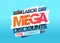 Labor day mega discounts, total clearance - sale vector holiday web banner or flyer