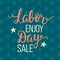 Labor day sale unique advertisement poster with handwritten lettering