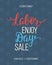 Labor day sale unique advertisement poster with handwritten lettering