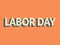 Labor day simple vector design. text labor day with shadow isolated on vintage orange color, old school style.