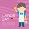 Labor day of United States of America, janitor or cleaner woman