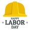 Labor day yellow helmet logo icon, flat style