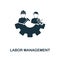 Labor Management icon. Monochrome style design from management icon collection. UI. Pixel perfect simple pictogram labor managemen