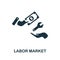 Labor Market icon. Monochrome sign from market economy collection. Creative Labor Market icon illustration for web