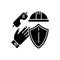 Labor safety black glyph icon