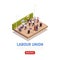 Labor Union Employees Isometric Composition