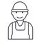 Labor,worker,builder vector line icon, sign, illustration on background, editable strokes