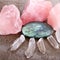 Laboradite, Rose and Clear Quartz, and Flourite healing crystals