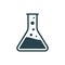 Laboratory beaker icon test tube. Chemistry experimental logo lab bubble vector icon