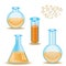 Laboratory bottles - vector