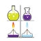 Laboratory burner and flask