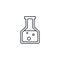 Laboratory chemical beaker thin line icon. Linear vector symbol