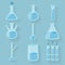 Laboratory chemical bottles glassware. Vector