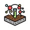 laboratory chemical soil testing color icon vector illustration