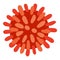 Laboratory coronavirus cell icon, flat style