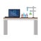 Laboratory desk workplace icons