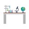 Laboratory desk workplace icons