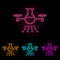 laboratory drone color neon set. Simple thin line, outline vector of drones icons for ui and ux, website or mobile application