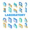Laboratory Equipment For Analysis Icons Set Vector