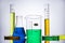 Laboratory equipment beakers test tubes