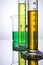 Laboratory equipment beakers test tubes