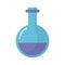 Laboratory flask with purple liquid