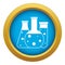 Laboratory flasks icon blue vector isolated