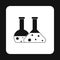 Laboratory flasks icon, simple style