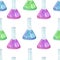 laboratory flasks seamless pattern on white background. Watercolor bottles with fluid for test