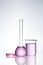 Laboratory Glass. Laboratory Glassware With Colorful Fluid