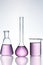 Laboratory Glass. Laboratory Glassware With Colorful Fluid